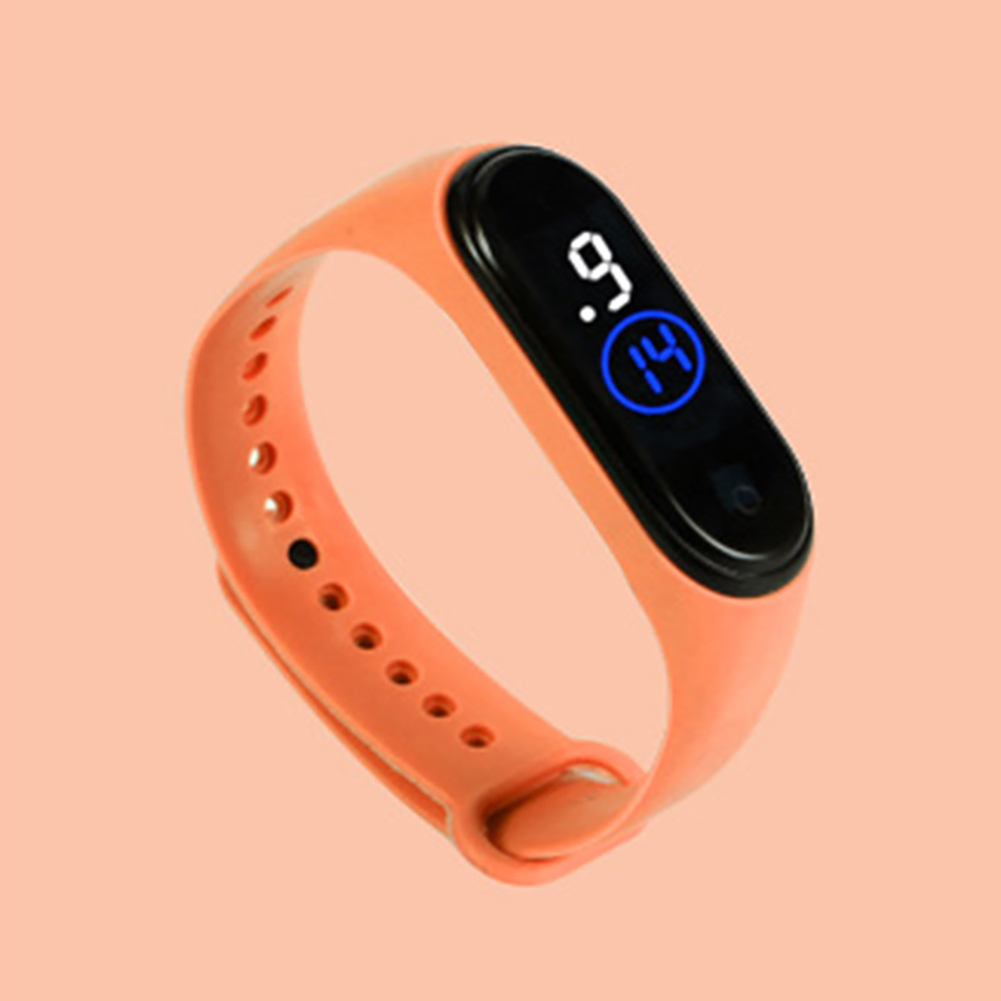 Waterproof M4 LED Muamaly Digital Watches Touch Control Sports Casual Stylish Boys Girls Watch Orange
