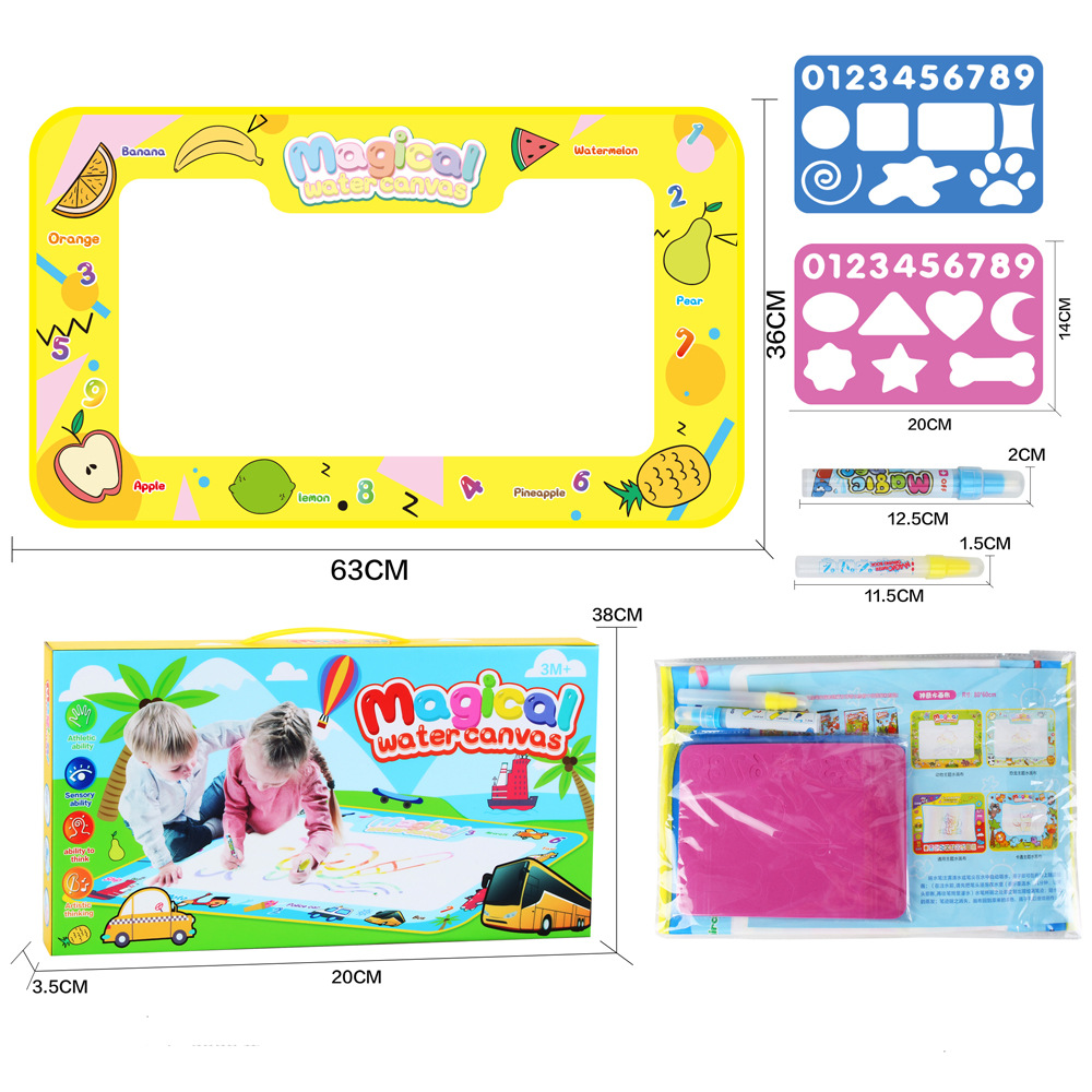 Children Large Magic Water Canvas Toy 68*38 Fruit Theme (OPP Bag)