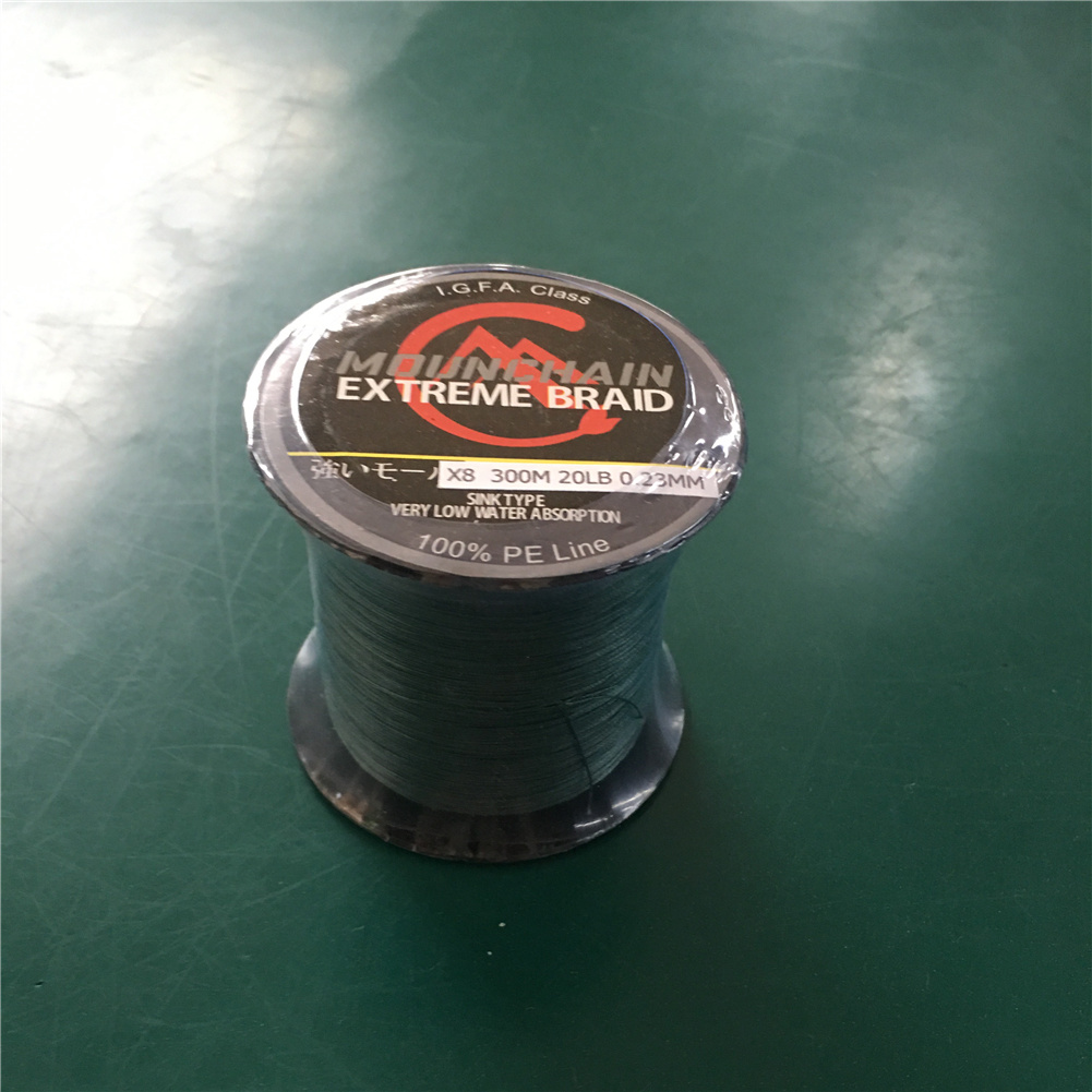 US MOUNCHAIN 300m Fishing Line 8 Strands Pe Braided Super Strong Fishing  Line Fishing Tackle Deep green_20LB/0.23MM