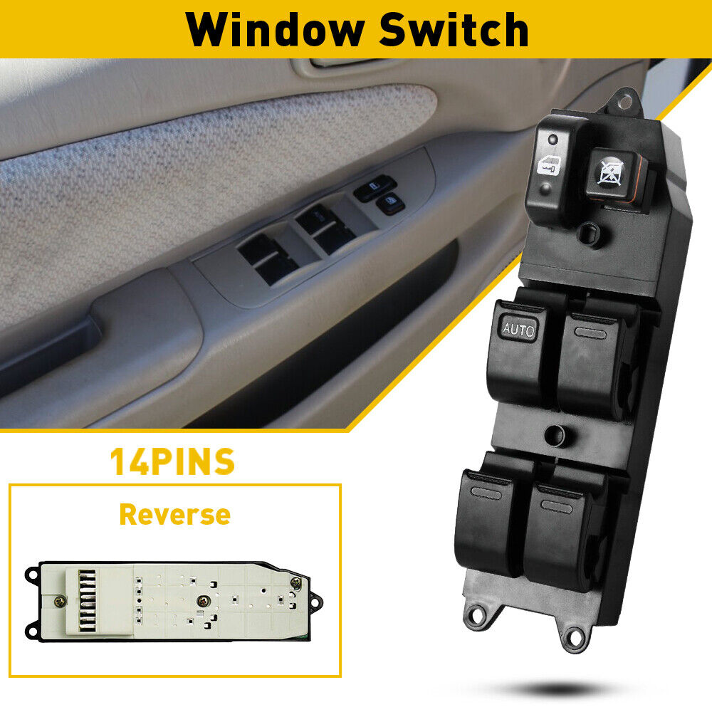 84820-60090 Master Power Window Door Control Switch Window Regulator Compatible For 2000-2005 Echo 1998-2002 Chevrolet Replaces 84820-aa011 84820-04020 black