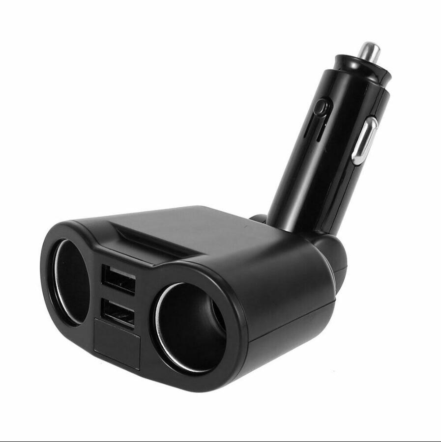 DC 12V Car Cigarette Lighter Adapter Charger 2 Way Dual Plug Socket Splitter black_2 Way Dual Plug