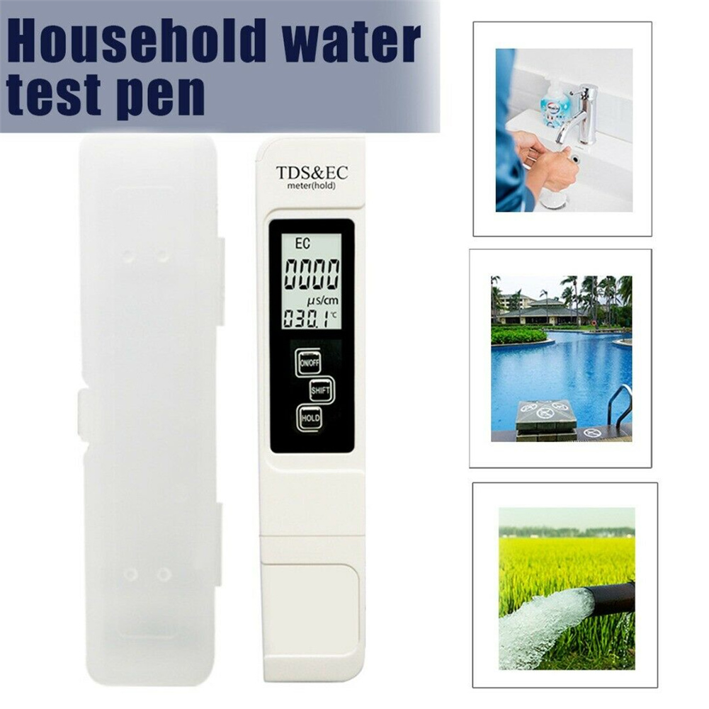 Portable Water Quality Monitor Tds Ec Meter Conductivity Meter White