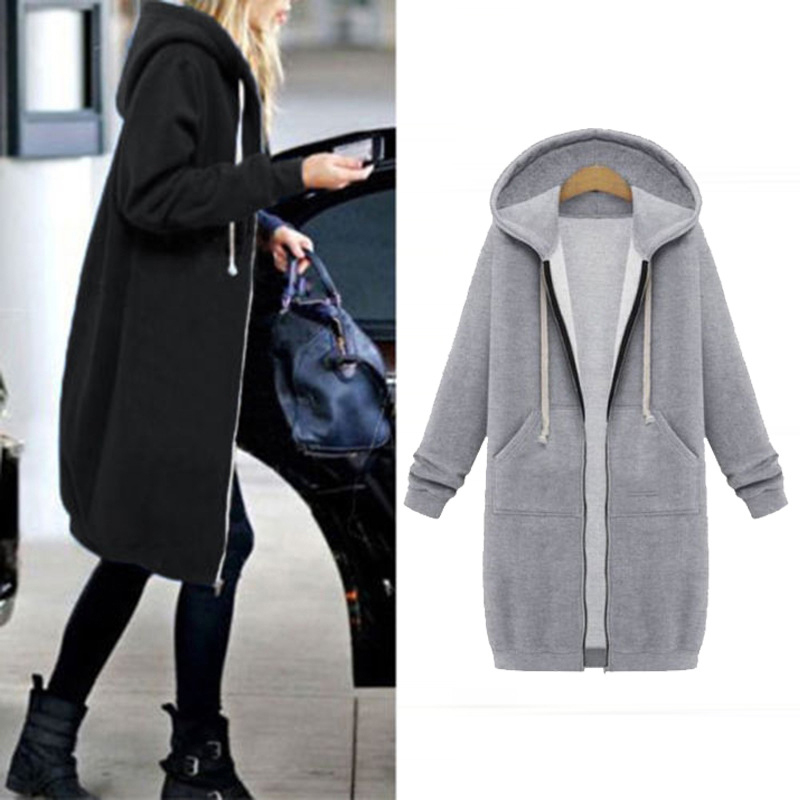 Wholesale Women Autumn Winter Coat Casual Long Sleeve Zipper
