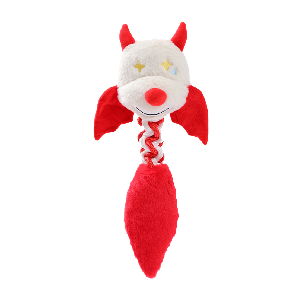Squeaky Dog Toys Koakuma Durable Puppy Teething Chewing Aggressive Interactive Dog Chew Toy Squeaky Dog Rope Toy Stuffed Dog Toy For Small Medium Large Dog Supplies red clown