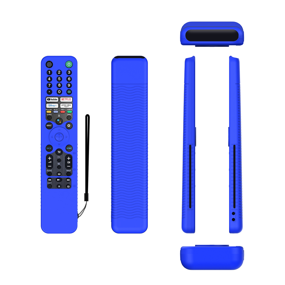Silicone Remote Control Case Scratch Proof Protective Cover Compatible For Sony Rmf/mg3-tx520u Voice Remote blue