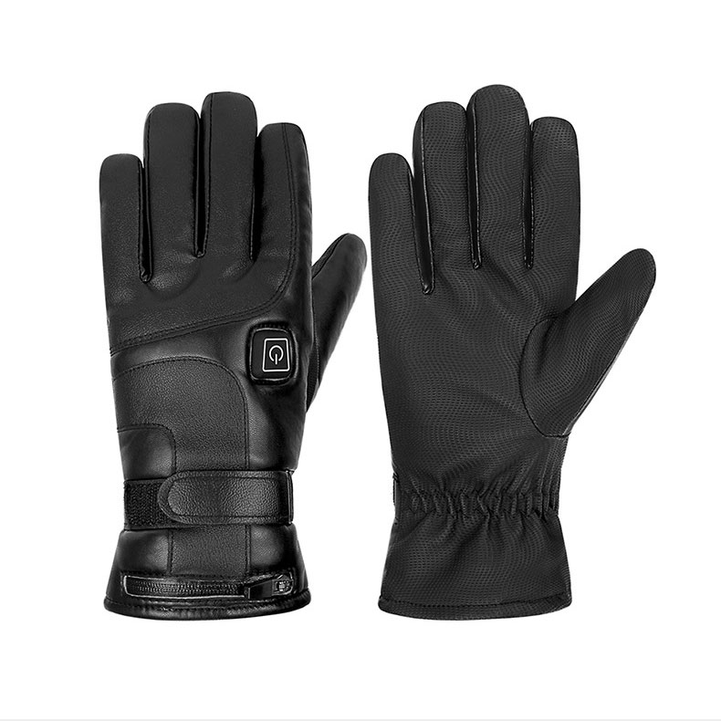 Heated Motorcycle Gloves For Men Women 3.7V 2500MAH Rechargeable Battery 3 Levels Electric Heating Gloves For Outdoor Activities black One size fits all