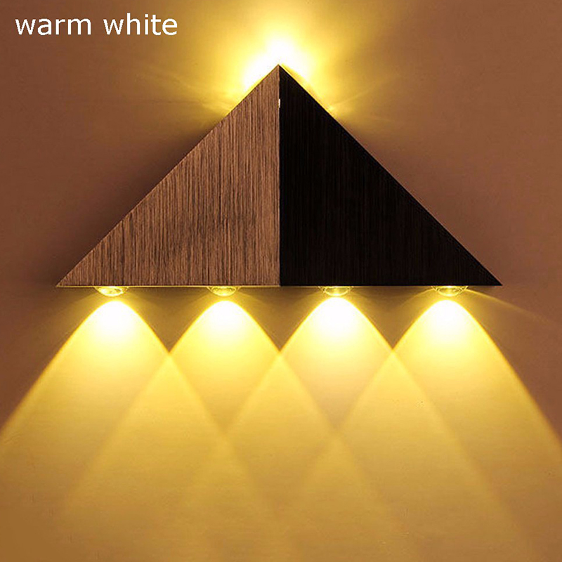 Creative Stylish LED Triangle Wall Light Dinning Hall Bedroom KTV Room Restaurant Barber Shop Decoration Warm White