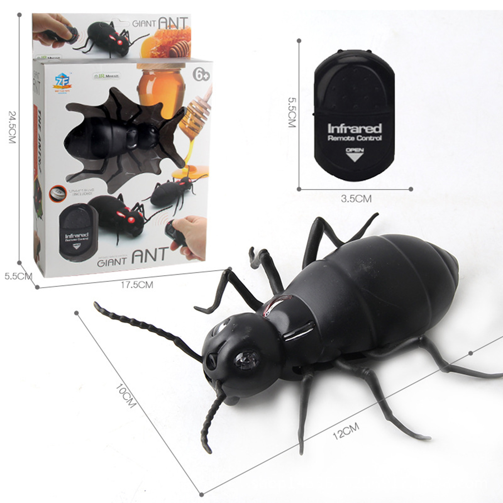Infrared Remote Control Electric Cockroach Toys Simulation Induction Fake Cockroach Spider Ant Animal Tricky Props 9917 Ant 200g 0.28kg