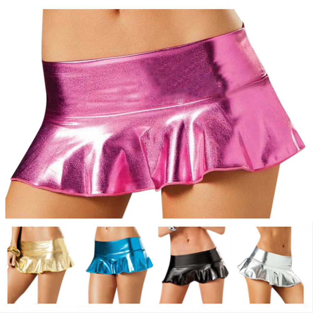 Wholesale Sexy Latex Mini Skirt Women Pole Dancing Club Wear Short ...