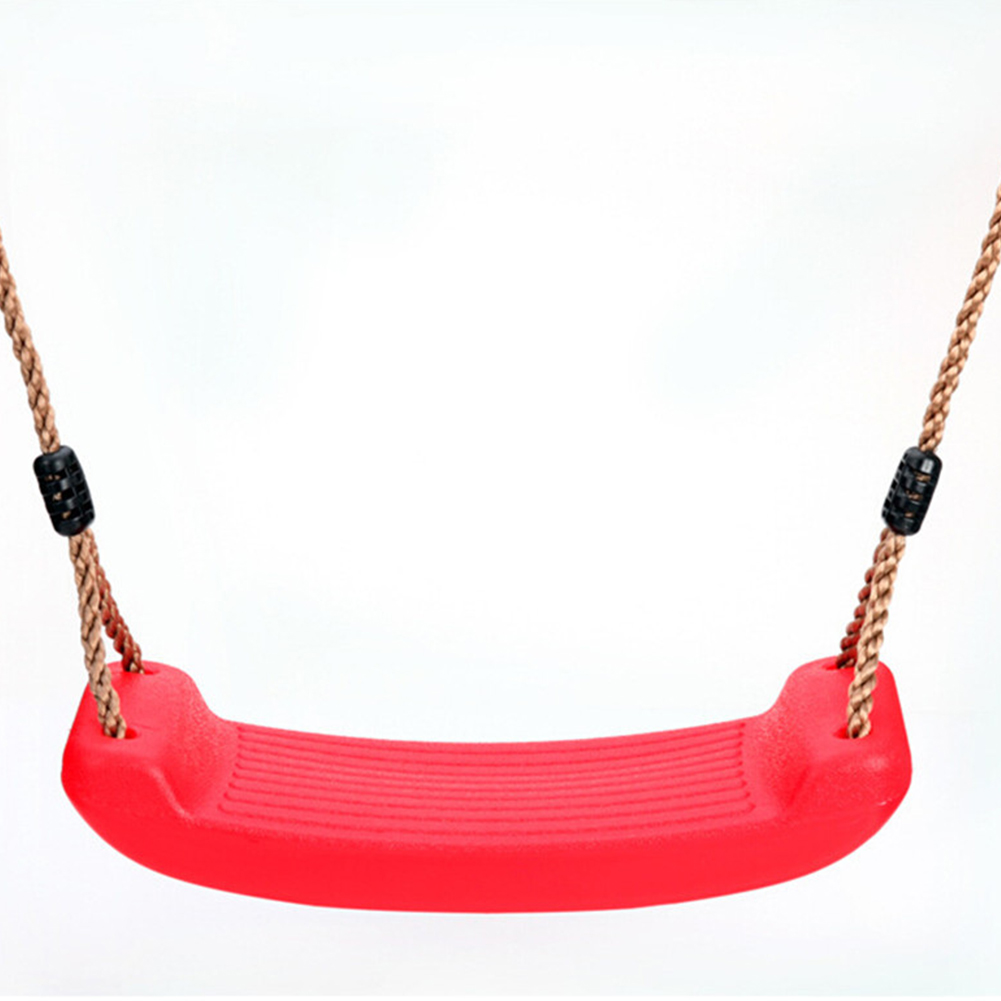 Kid Indoor Outdoor Play Game Toy Swing Seat Set Plastic Hard Bending Plate Chair and Rope