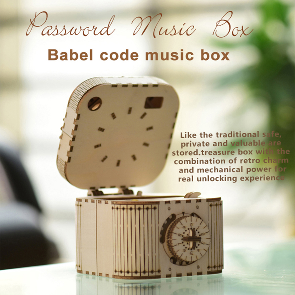 Wholesale Diy 3d Treasure Box Music Box Wooden Puzzle Model Toy Kids 