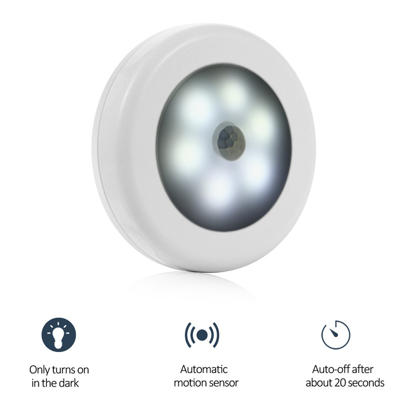 6LEDs Motion Sensing Stick on Anywhere Cabinet Light(Bubble Bag Packing) White Color White light
