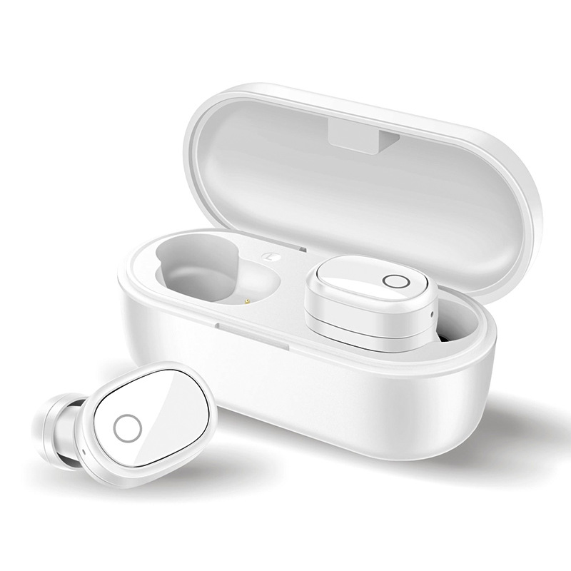 Wireless Bluetooth 5.0 Headset Sports In-Ear Stereo Dual Earbuds TWS Headphone white