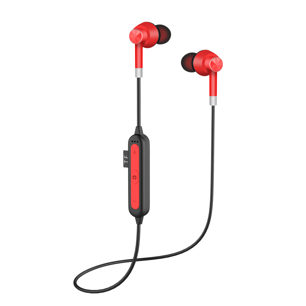 Wireless Bluetooth Headsets Back Neck Hanging Sports Bluetooth 5.0 Earphones red
