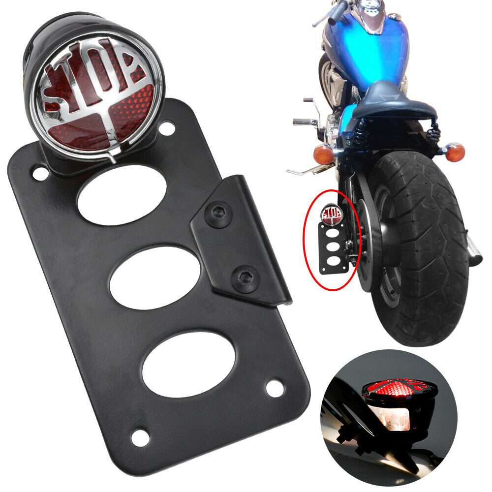 Wholesale Motorcycle Side Mount Tail Light License Plate Bracket for  Chopper Bobber large stop From China