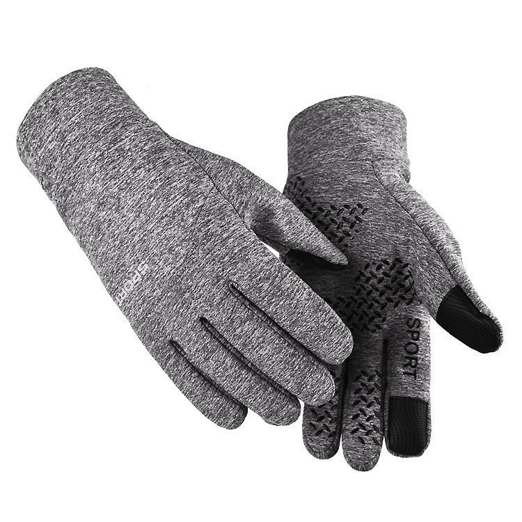 Men Women Gloves Autumn Winter Warm Touchscreen Nonslip Outdoor Riding Gloves gray_XL