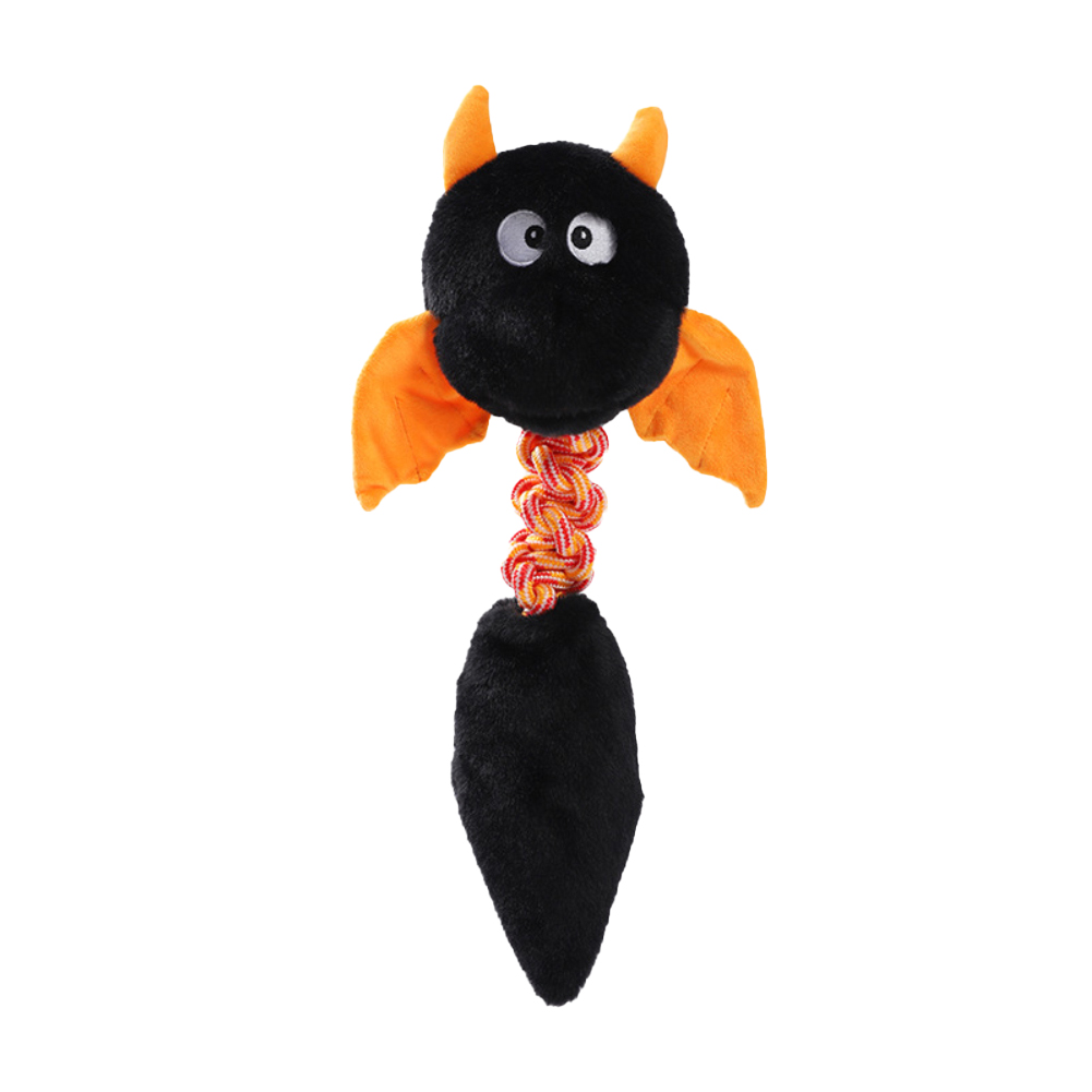 Squeaky Dog Toys Koakuma Durable Puppy Teething Chewing Aggressive Interactive Dog Chew Toy Squeaky Dog Rope Toy Stuffed Dog Toy For Small Medium Large Dog Supplies little black devil