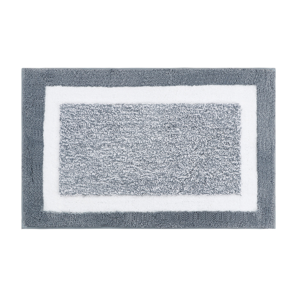 Bathroom Rugs Soft Super Absorbent Anti-slip Microfiber Bath Mat Modern Simple Carpet For Tub Shower light gray 45 x 65CM