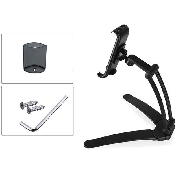 2-in-1 Kitchen Tablet Stand Wall Desk Mount Tablet Stand Fit For Tablet Smartphone Holders black