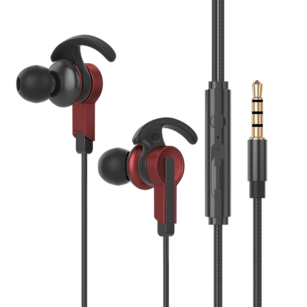 S39 3.5mm Wired Headset In-ear Stereo Bass Music Earbuds Smart Gaming Headphones Mobile Computer Universal Red