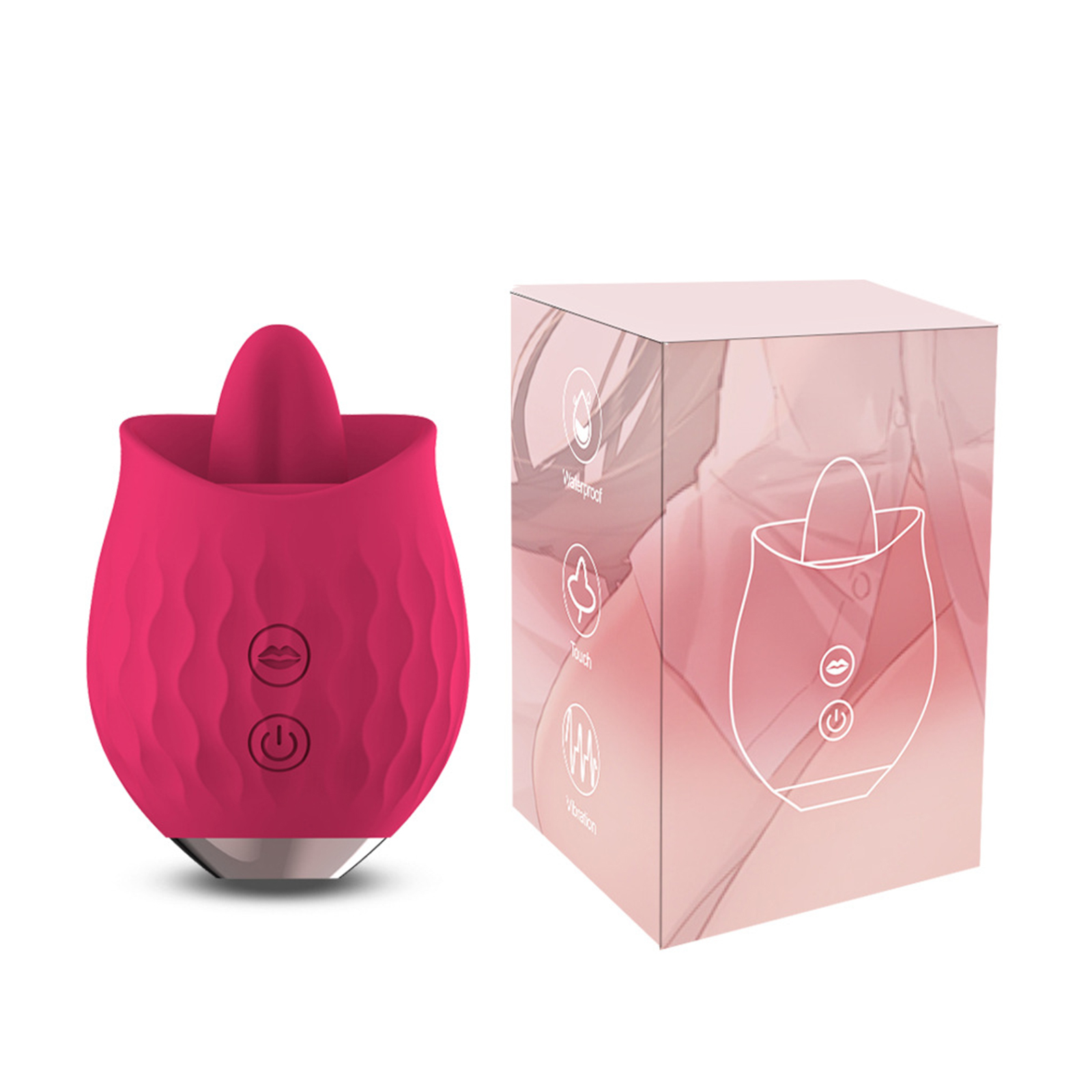 Female Silicone Tongue Lick Vibator Toy Masturbator 10 Modes Waterproof