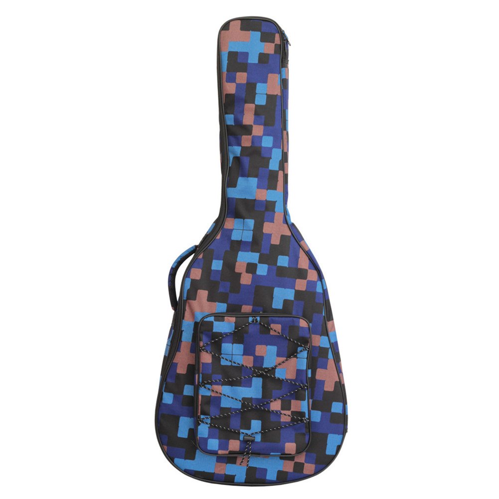 40/41 Inch Fashion Folk Acoustic Guitar Bag Canvas Guitar Backpack Carrying Case 40/41 inch blue plaid