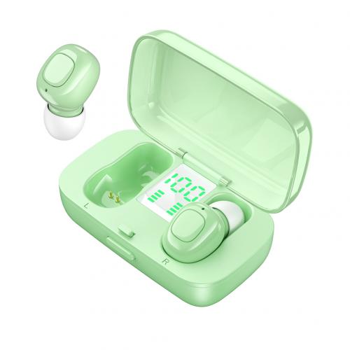 XG21 Wireless Earphone Bluetooth V5.0 LED Display TWS In-ear Earbuds Sweat Resistant Sports Headphone HiFi Sound Headsets Green