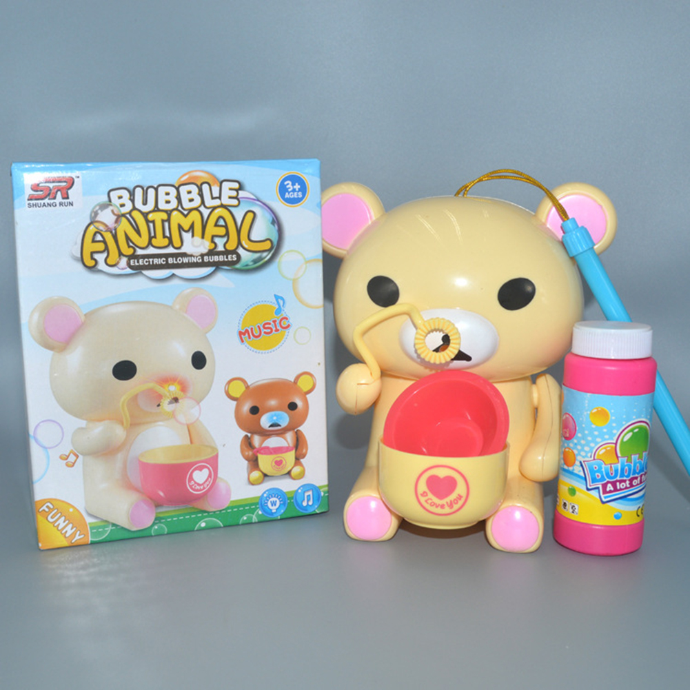 Wholesale Battery Powered Bear Bubble Maker with LED Light and Music
