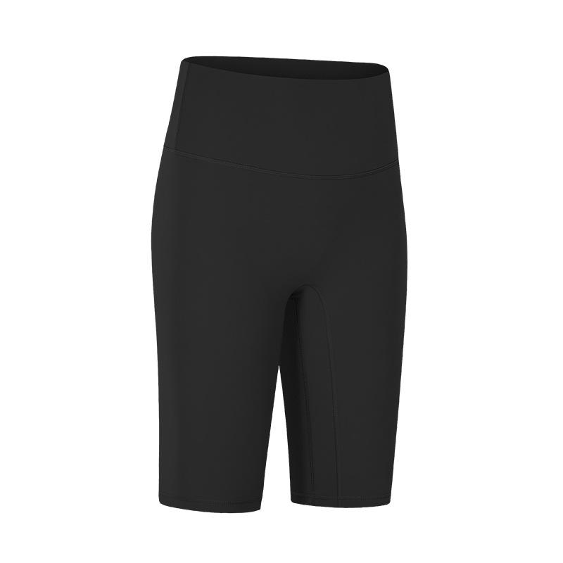 Biker Shorts For Women Elastic Slim Solid Color Athletic Pants For Yoga Fitness Outdoor Sports Running black 4