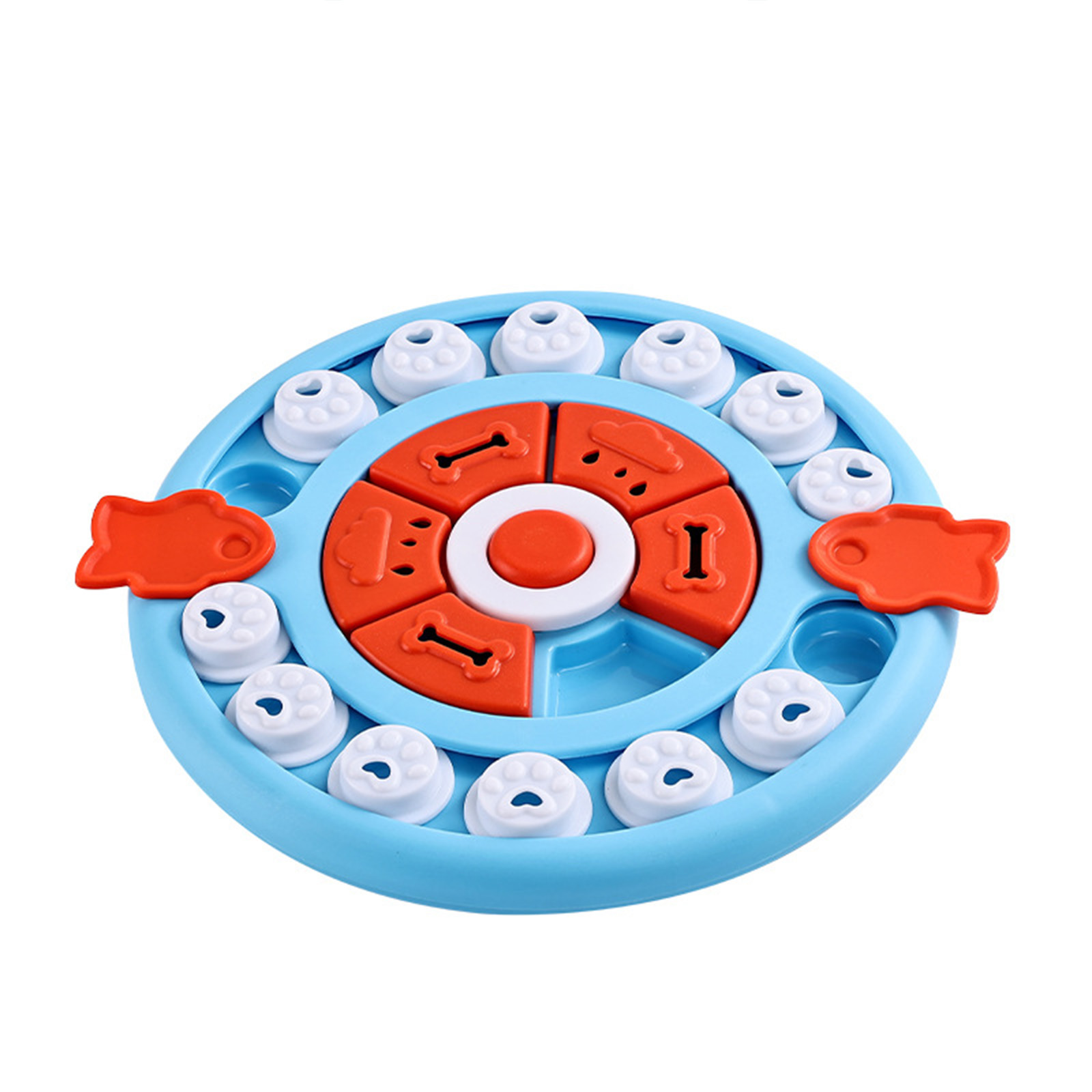 Slow Feeder Dog Bowls Dog Puzzle Toys With Thickened Foot Pads Bottom Anti Slip Round Dog Food Dispenser Food Leakage Toy For Boredom And Mental Stimulation blue