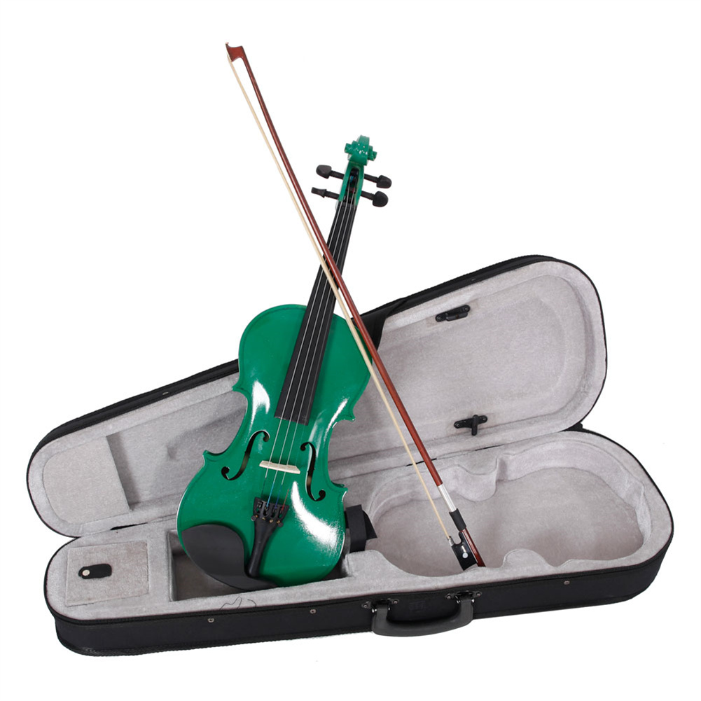 US 4/4 Acoustic Violin with Box Bow Rosin Natural Violin Musical Instruments