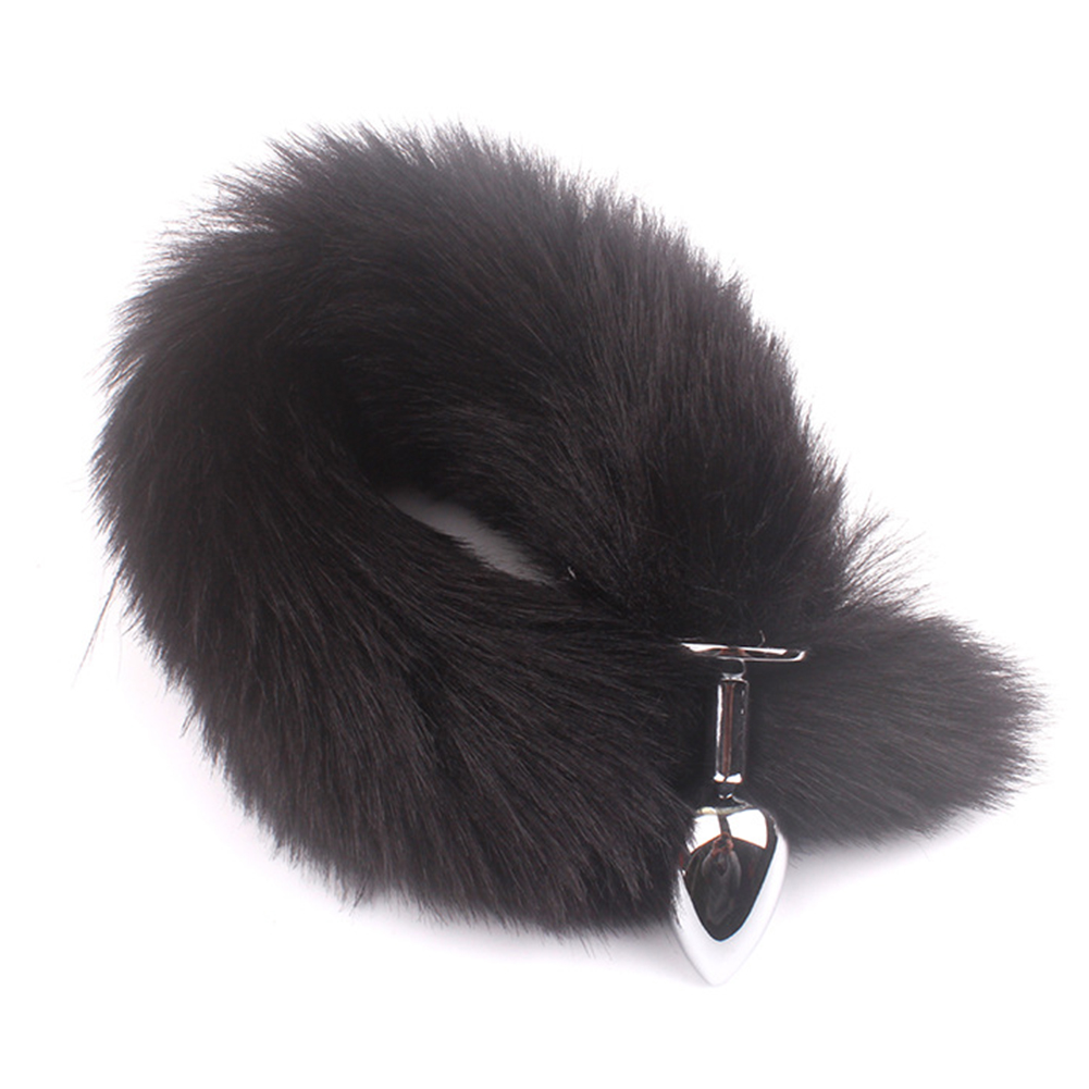 Anal Plug Long Tail Fluffy Tail Butt Plug Anal Sex Toy Cute Sexy Cosplay For Adults Men Women Couples Sex Games black