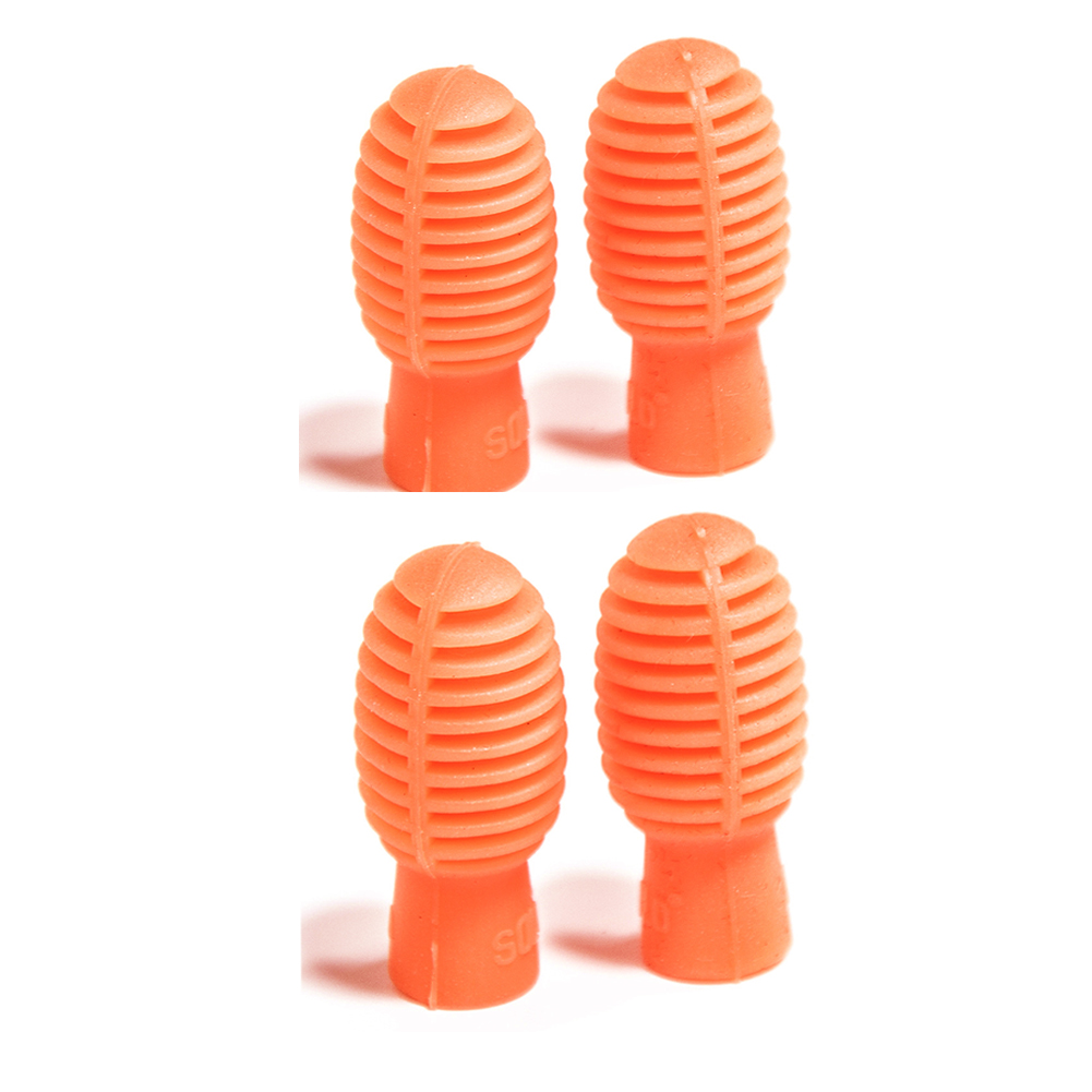 SOLO SD-20 4 Pcs Drum Accessories Silicone Drum Stick Head Rubber Sleeve Drumstick Rubber Case Cover for Percussion Instruments Orange