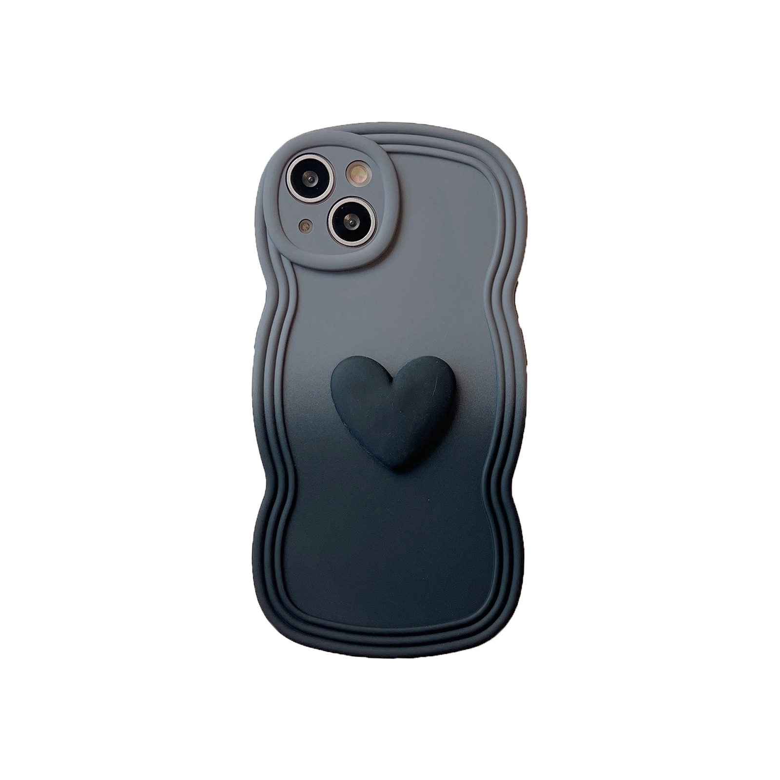 3D Love Heart Gradient Ramp Wave Edge Smart Phone Case Shockproof Protective Cover