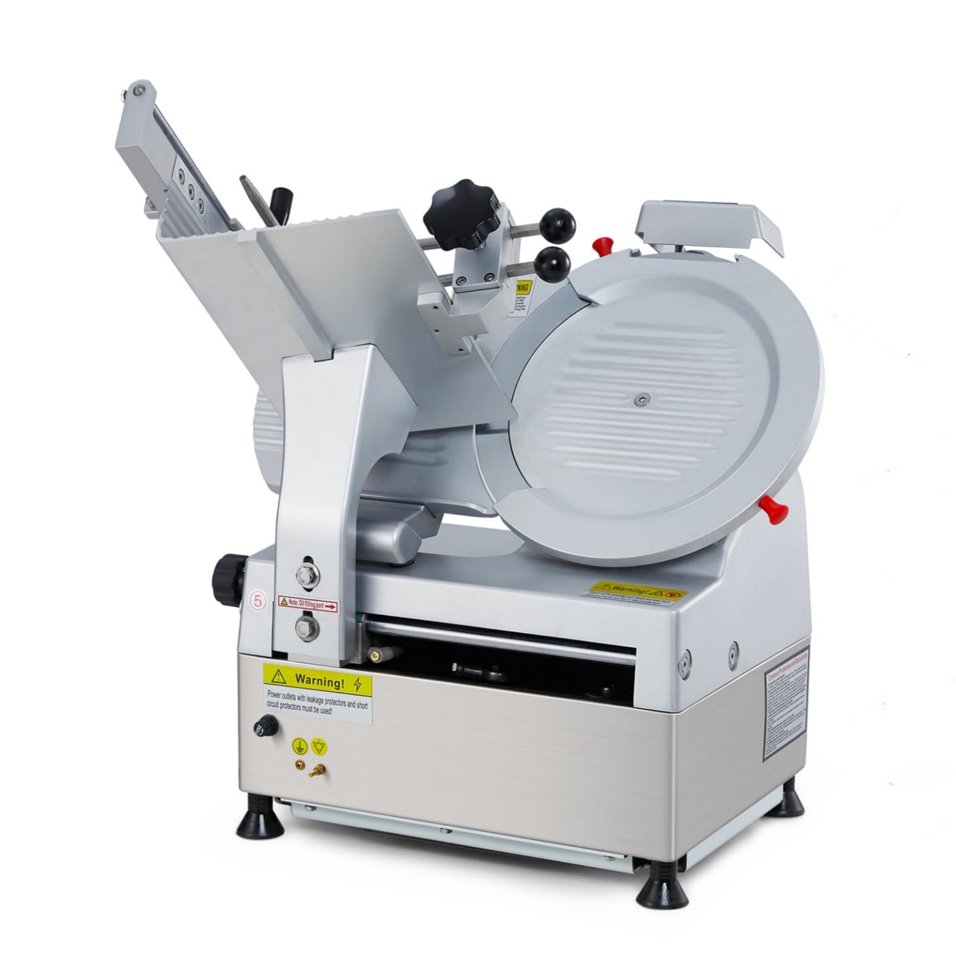 US GARVEE Automatic Meat Slicer 550W Deli Slicer with 12 Inch Carbon Steel Blade Meat Slicer Machine