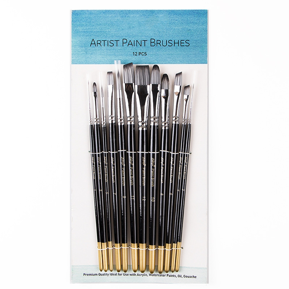 12pcs Professional Watercolor Paint Brushes Set Artist Paint Brush Art Supplies