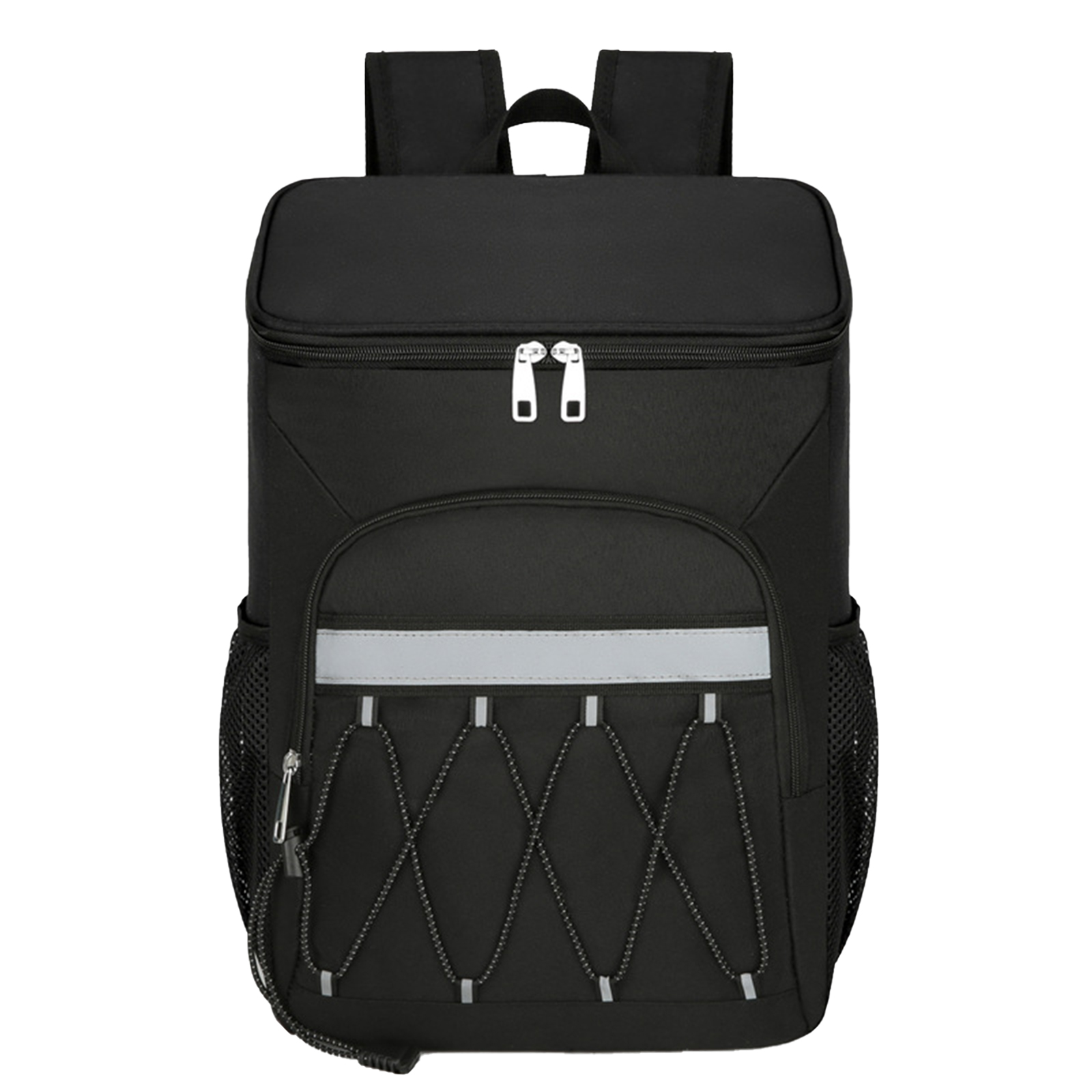 Cooler Cooling Backpack Insulated Leak Proof For Outdoor Camping, Picnic, Beach, Lightweight Lunch Tote Bag With Organized Storage Side Mesh Pockets black
