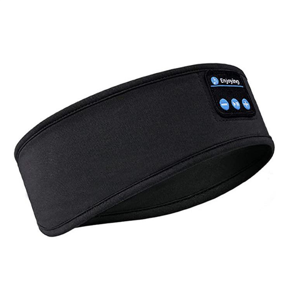 Sleep Eye Mask Headphones Wireless Bluetooth-compatible Music Sports Call Headset Breathable Yoga Headband Black