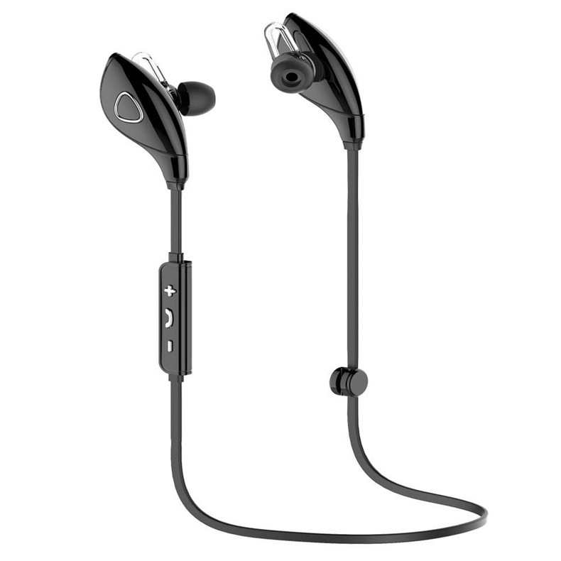 4.1 Bluetooth Earphone Earloop Earbuds Stereo Bluetooth Headset Wireless Sport Earpiece Handsfree black