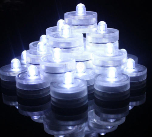Round LED waterproof candle light (color card packaging)-white 12PCS/group