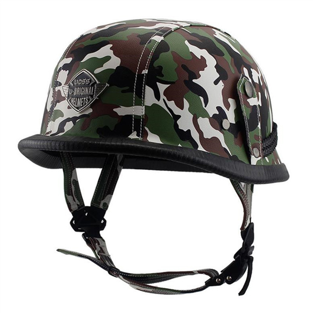 Helmet Personal Retro Cruiser Motorcycle Helmet Camouflage Green XL