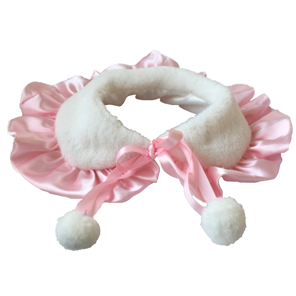 Dog Cosplay Collar Cape With Plush Balls Cat Costume Clothes Photo Props Decorations