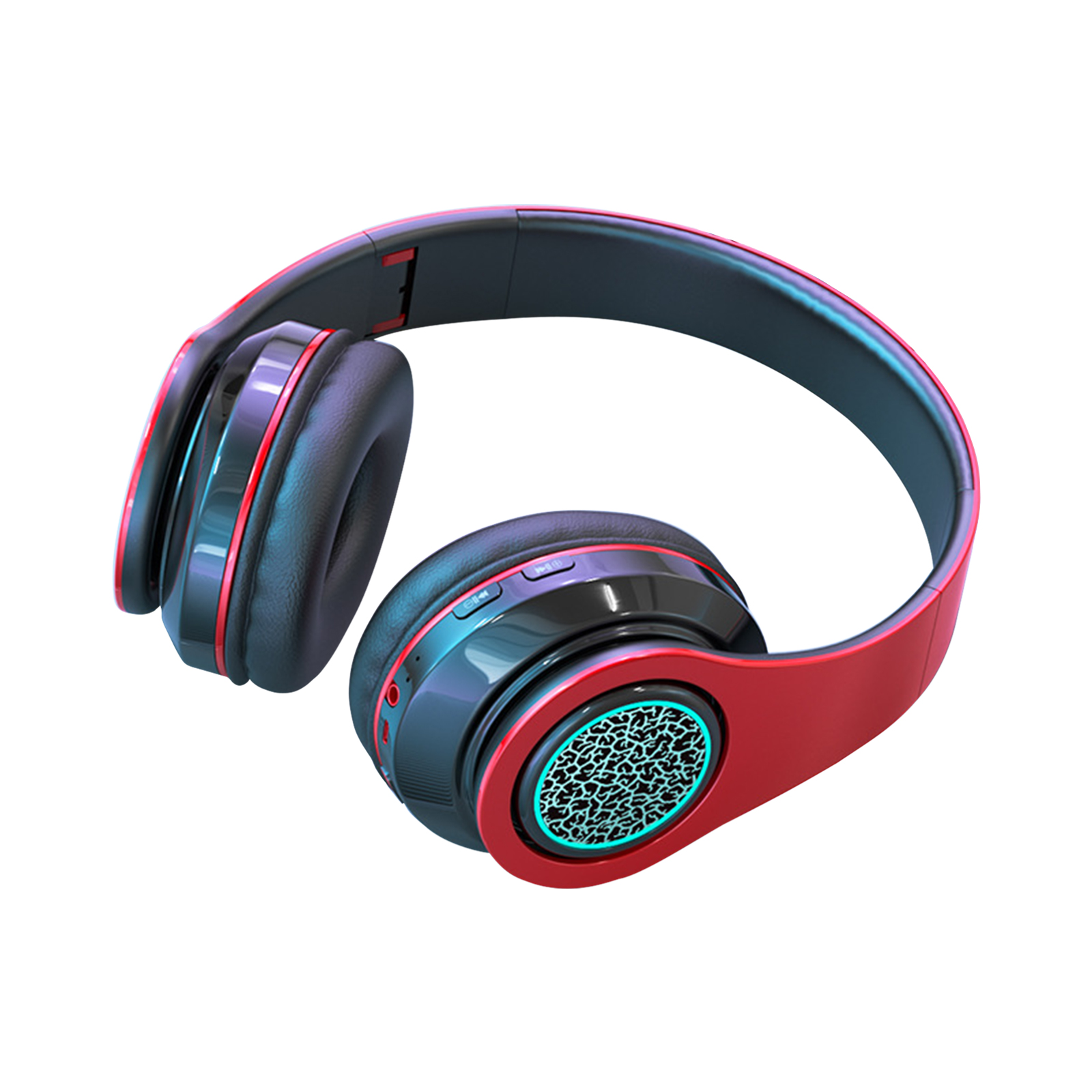 Wireless Noise Canceling Headset Lighting Stereo Headphones Over Ear Gaming Headphones For Computer Smart Phones red black