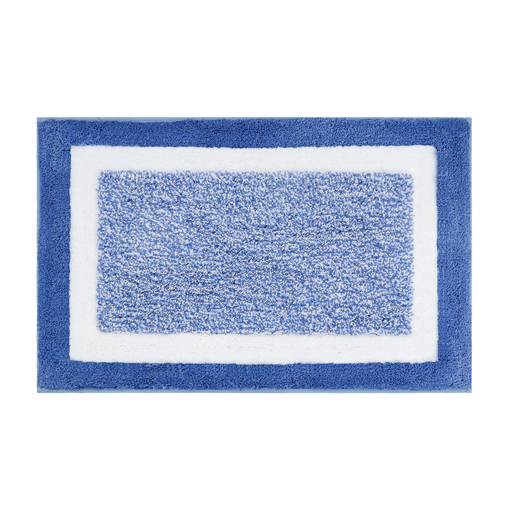Bathroom Rugs Soft Super Absorbent Anti-slip Microfiber Bath Mat Modern Simple Carpet For Tub Shower blue 45 x 65CM