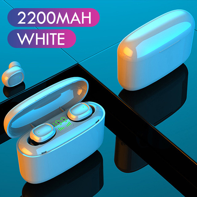 G5S Plastic TWS Bluetooth 5.0 Headset Touch Button Micro USB HD Calls Earphone white