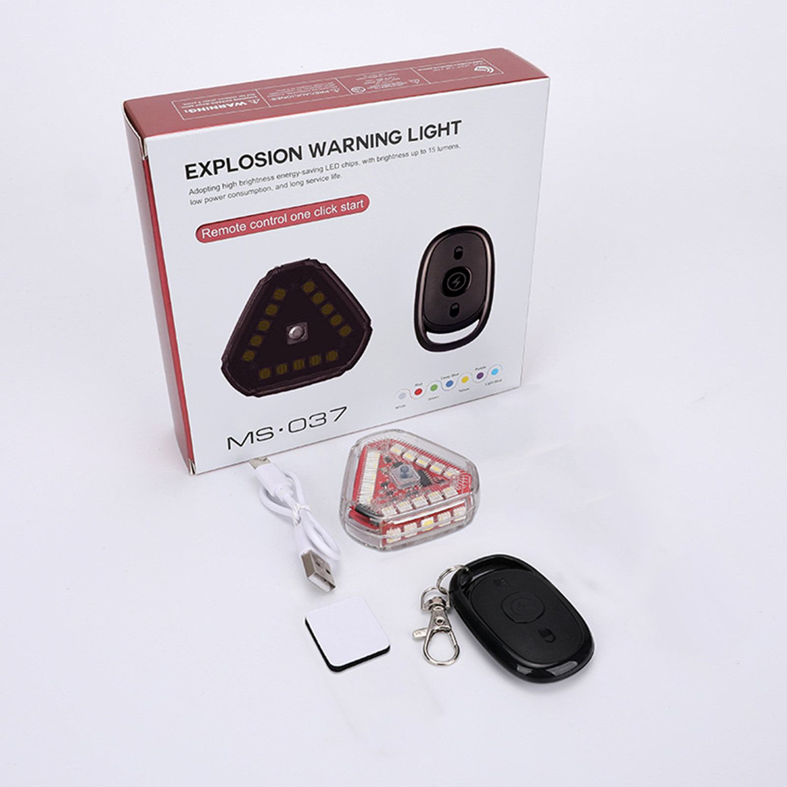 Emergency Strobe Lights Flashing Lights With 7 Lighting Modes Wireless Remote Control USB Charging Cable Waterproof Led Strobe Light For Car Riding Single lamp version