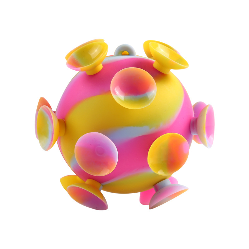 Wholesale Pop Ball Toys 3d Silicone Suction Cup Ball Decompression Anxiety  Relief Toys For Children Birthday Gifts bright colorful From China