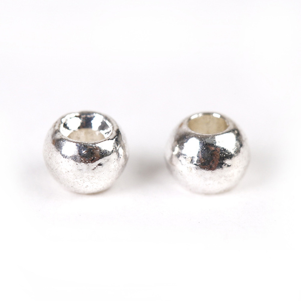 25pcs/set Fly Tying Tungsten Beads Round Nymph Head Ball Fly Tying Material Tungsten Bean Set Silver_2.8mm