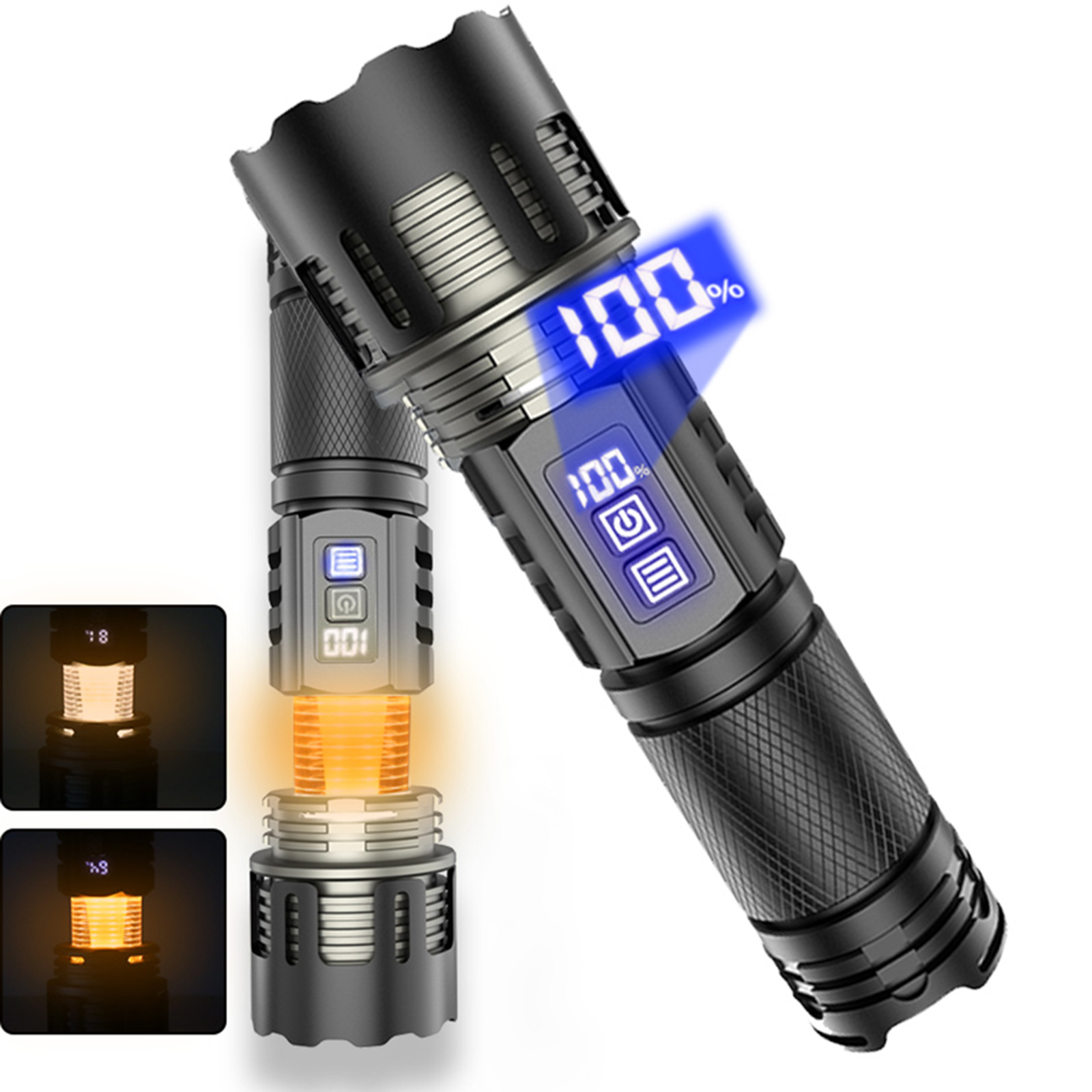 Flashlight High Lumens Rechargeable 1300 Lumens Flashlight Portable Tactical Flashlights
