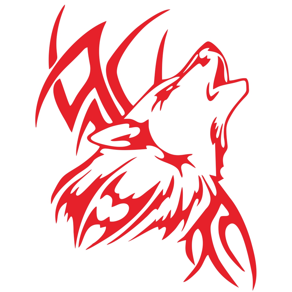 Tattoo Wolf Car Motorcycle Body Stickers Vinyl Car Styling Decal Accessories red